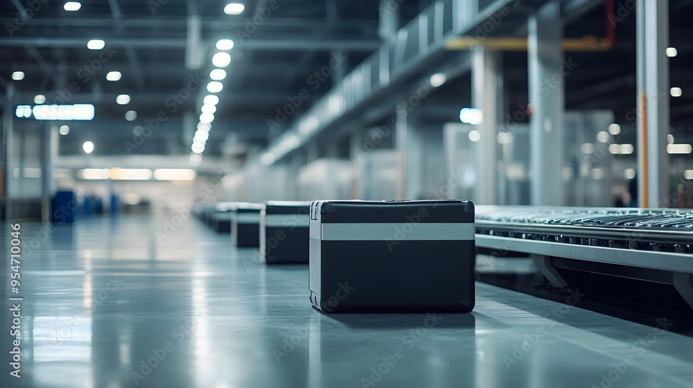 Poster improving airport baggage handling with iot enabled automation and efficiency a photograph showcasin
