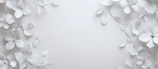 White floral border. with copy space image. Place for adding text or design