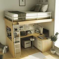 Interior of student (teenager) room - back to school