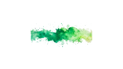 A green line with green splatters