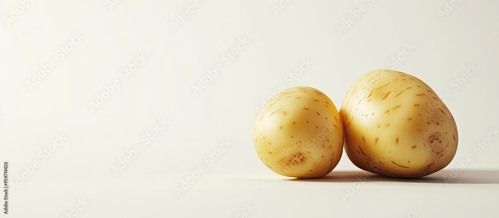 Aufkleber potato against a white background. with copy space image. place for adding text or design