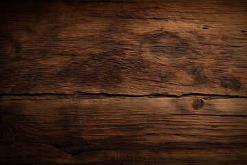 Fototapeta premium Long Banner with a Rustic Dark Wooden Texture