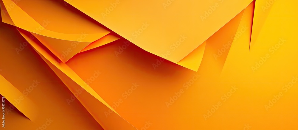 Leinwandbilder Abstract geometric shape on an orange paper background. with copy space image. Place for adding text or design