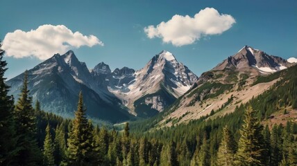 Fototapeta premium Scenic mountain peaks cutout 