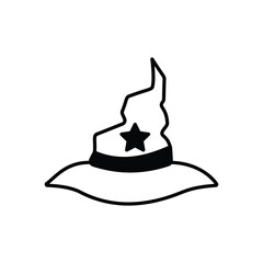 Witch Hat icon vector stock illustration