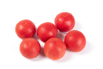 Fresh juicy tomato isolated on white background.