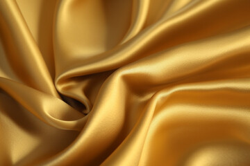 Fototapeta premium Background, texture, golden yellow silk fabric. Background for the site. AI generative