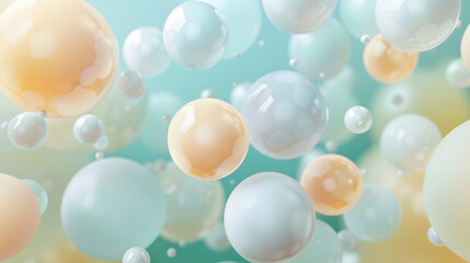 Geometric shapes: Pastel spheres abstract background