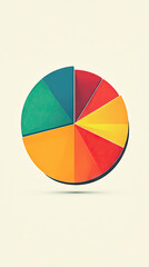 Fototapeta premium A Vibrant Pie Chart: Representing Data with Color and Form