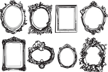 Set frames. Hand drawn vector illustration