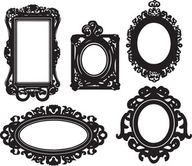 Set frames. Hand drawn vector illustration