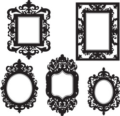 Set frames. Hand drawn vector illustration