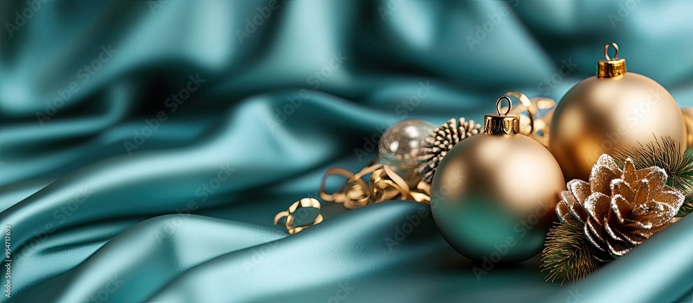 Poster Christmas decorations on an abstract backdrop. with copy space image. Place for adding text or design
