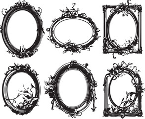 Set frames. Hand drawn vector illustration