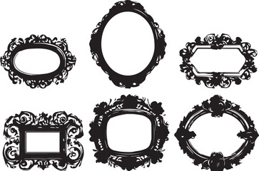 Obraz premium Set frames. Hand drawn vector illustration