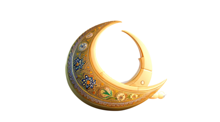 3D realistic Islamic background on transparent background 
