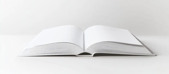 Fototapeta premium White book on a white background featuring copy space