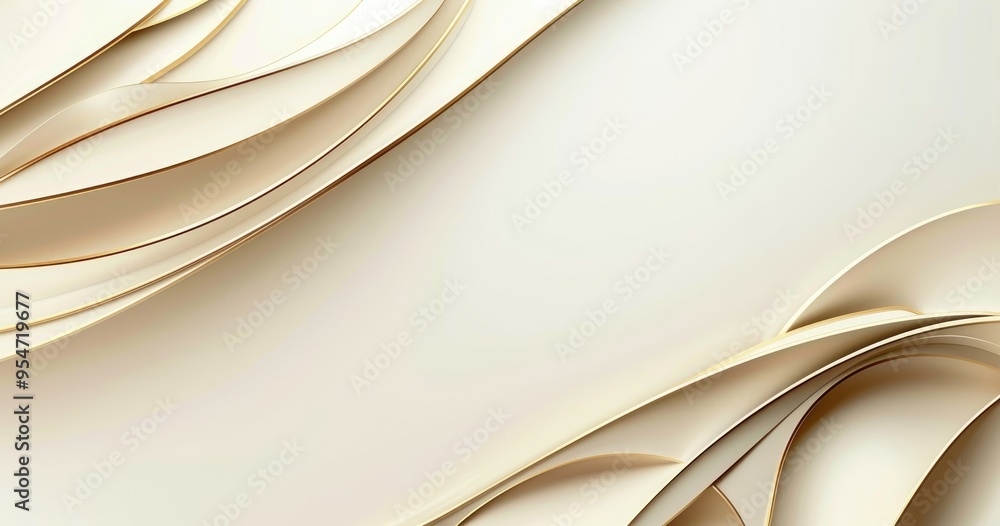 Poster a smooth, abstract background featuring elegant curves and soft gradients in beige tones, suitable f