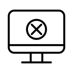 Computer system error icon in thin line style vector illustration graphic design
