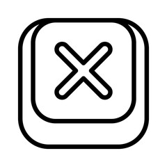 Obraz premium Delete button icon in thin line style vector illustration graphic design