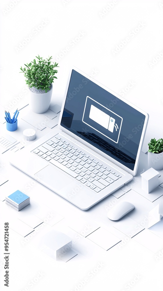 Poster laptop displaying a content management system (cms) interface, website backend design, seamless cont
