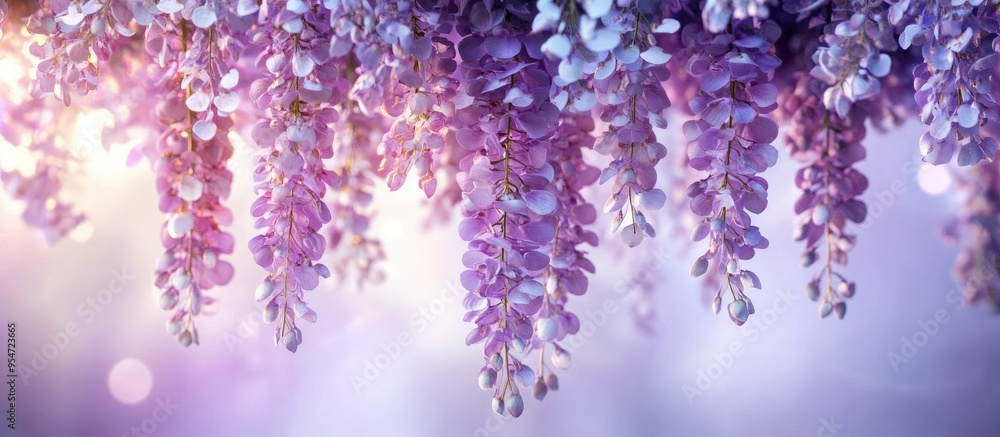 Aufkleber purple flowers are a stunning chandelier. with copy space image. place for adding text or design