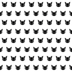 Black and white cat seamless pattern