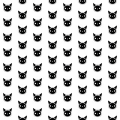 Black and white cat seamless pattern