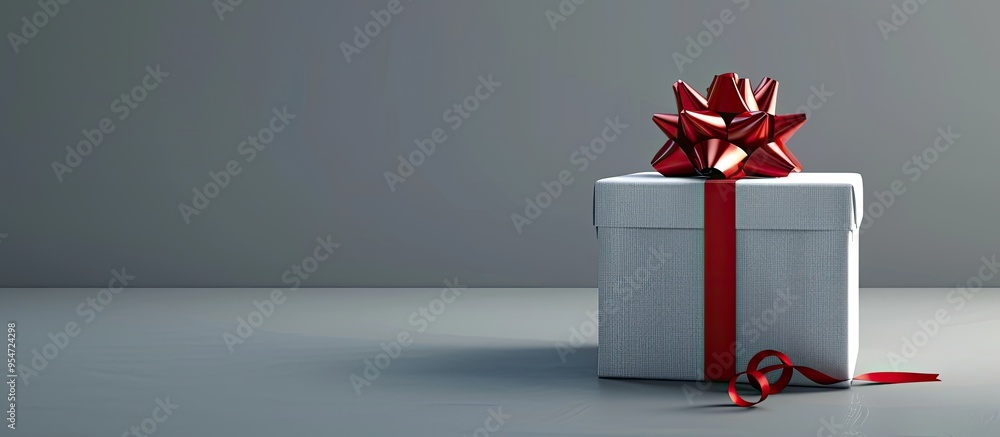 Aufkleber Boxes ribbon and a bow. with copy space image. Place for adding text or design