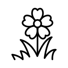 Flower icon in thin line style vector illustration graphic design