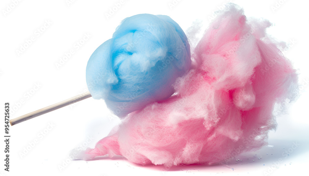 Canvas Prints stick with yummy cotton candy isolated on white