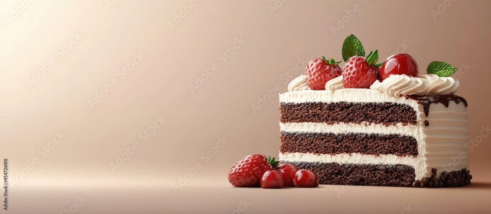 Poster cake and bakery tasty treats. with copy space image. place for adding text or design
