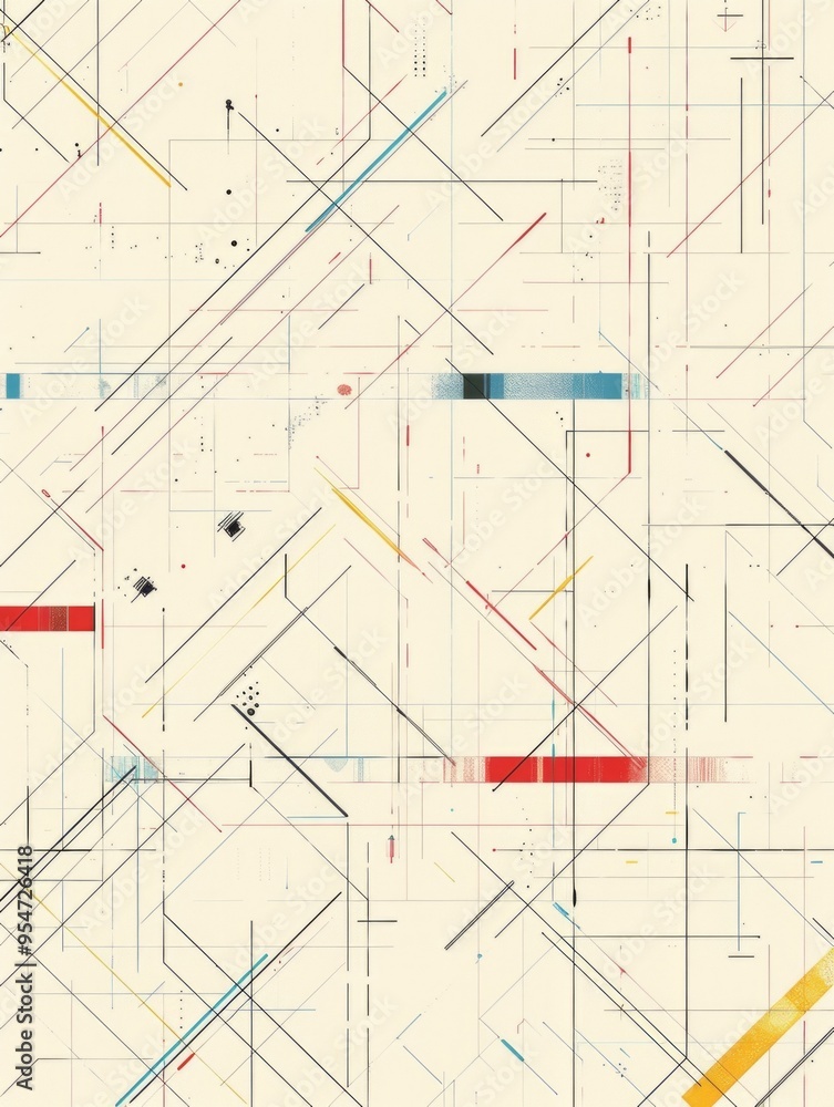 Poster a light background with multicolored lines