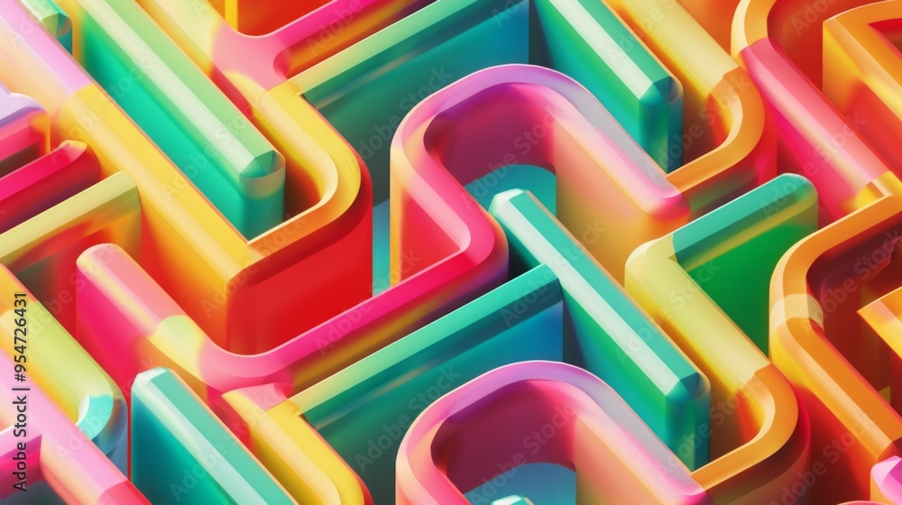 Poster a light background with multicolored lines