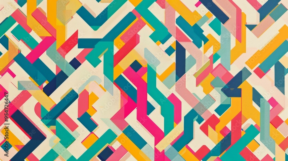 Poster a light background with multicolored lines