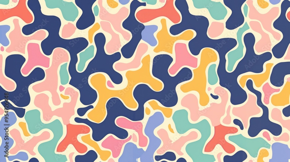 Poster a light background with multicolored lines