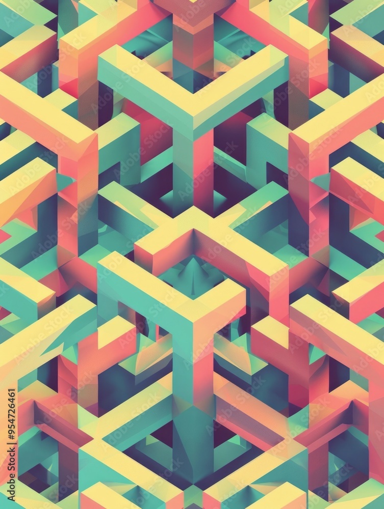 Poster a light background with multicolored lines