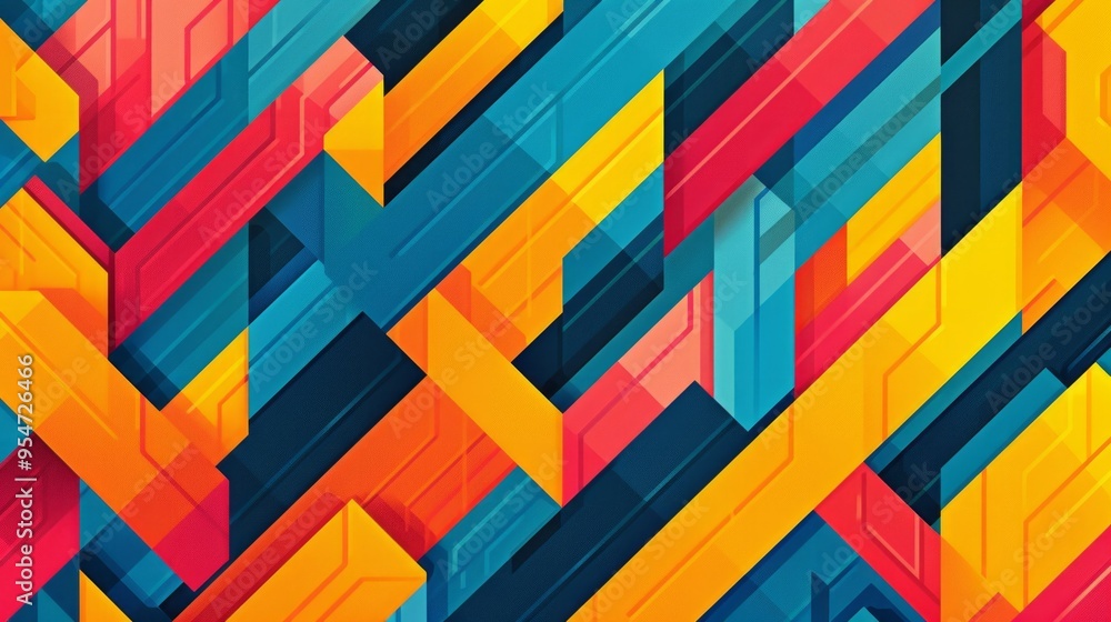 Poster a light background with multicolored lines