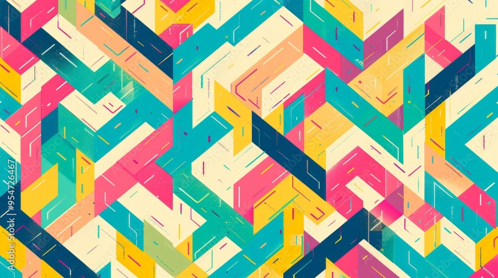 Poster a light background with multicolored lines
