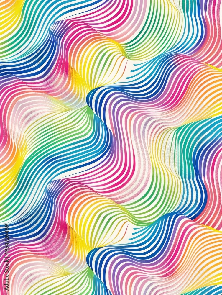 Poster a light background with multicolored lines
