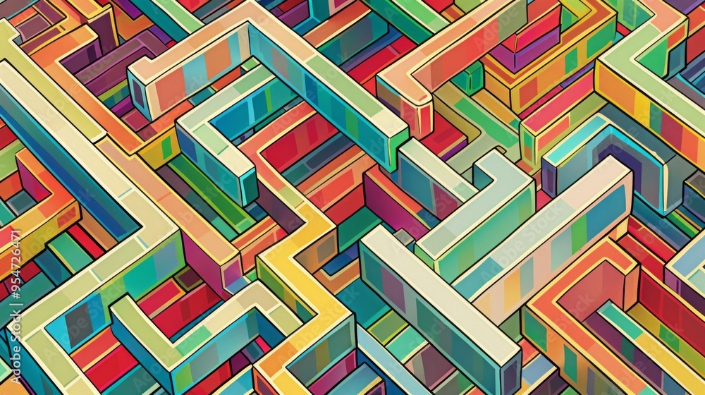 Poster a light background with multicolored lines