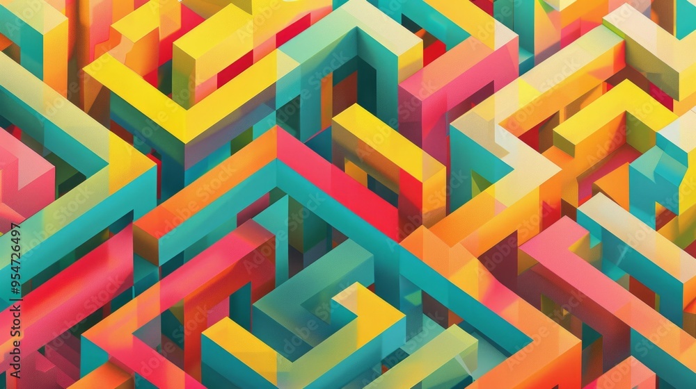 Poster a light background with multicolored lines