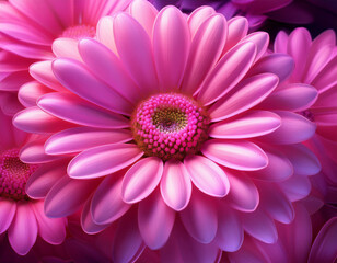 Fototapeta premium Closeup Illustration of a Pink Daisy Flower Detailed Artistic Floral Design and Botanical Art