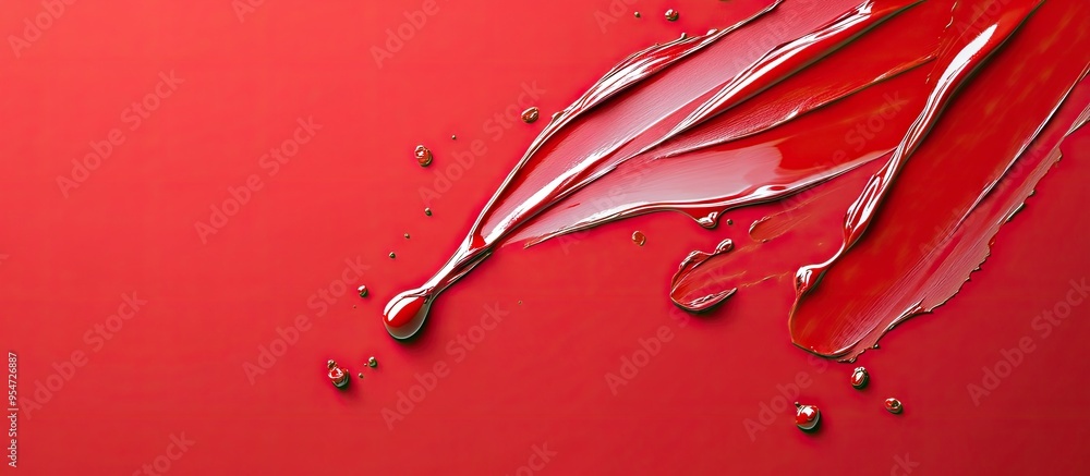 Aufkleber Attractive background featuring red paint. with copy space image. Place for adding text or design