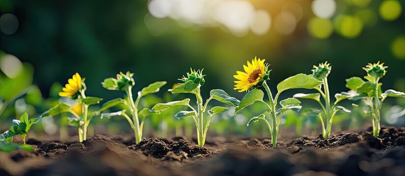 Sunflower sprout The sunflower seed is the fruit of the sunflower plant The term sunflower seed is technically incorrect when referring to the seed within its pericarp hull. with copy space image