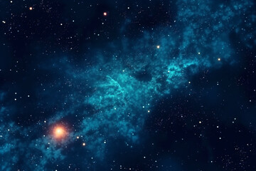 Fototapeta premium Space scene with red star and blue star in the galaxy. Panorama. Universe filled with stars, nebula and galaxy,