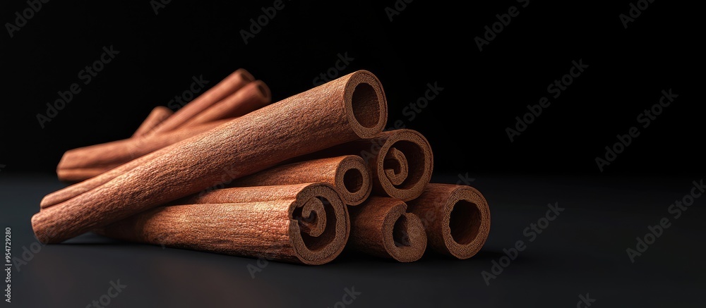 Poster cinnamon sticks. with copy space image. place for adding text or design