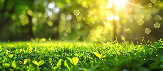 Green nature featuring copy space used as a background or wallpaper