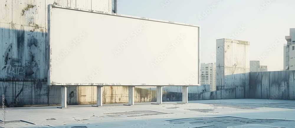 Poster Large empty billboard on a street wall banners providing space to insert your own text. with copy space image. Place for adding text or design