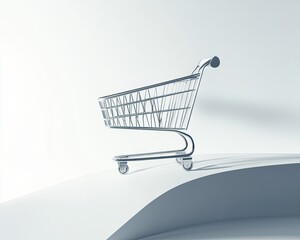 Caddie minimaliste sur fond blanc épuré